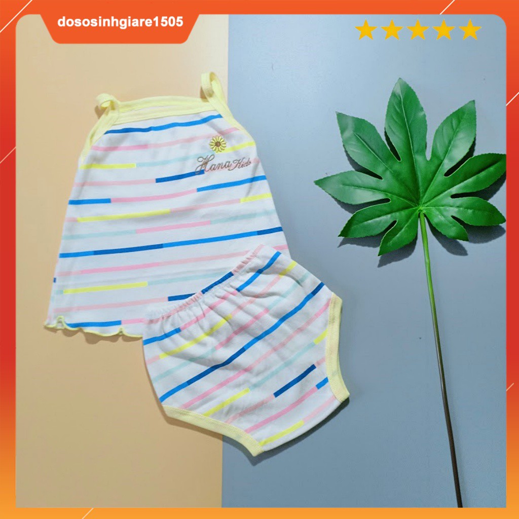 (Cho chọn mẫu) Bộ CHIP HOTGA HAI DÂY cho BÉ GÁI 4-8 và 7-11kg / Đồ bộ sơ sinh thun mát