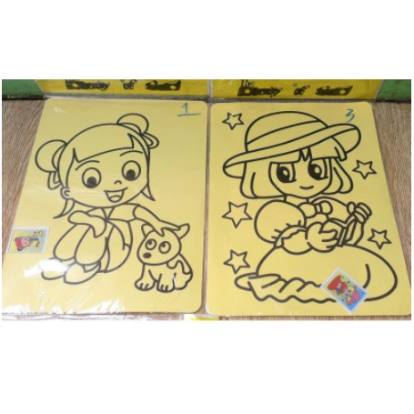 Combo 10 tranh cát tô màu 3d 15x20cm - đồ chơi tranh cát vẽ màu nhiều chủ đề cho bé yêu thỏa sức sáng tạo