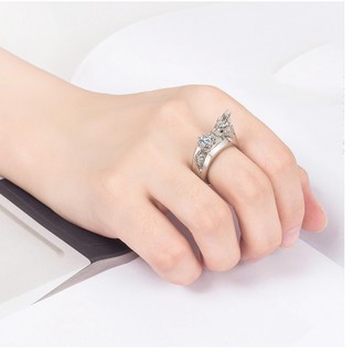 Nhẫn Nữ Titan Chạm Khắc  Đầu Rồng Vàng Ngậm Ngọc  , Đem Lại May Mắn Tài Lộc, Màu Bền Theo Thời Gian RBKIMLONG00