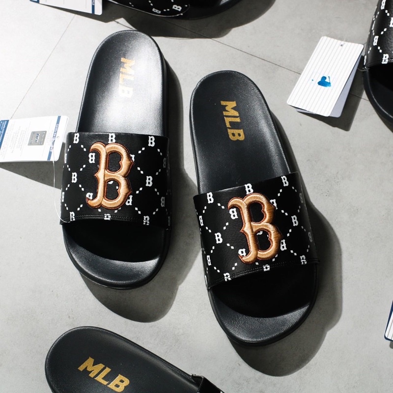 Dép mờ MLB quai ngang nam nữ chữ thêu