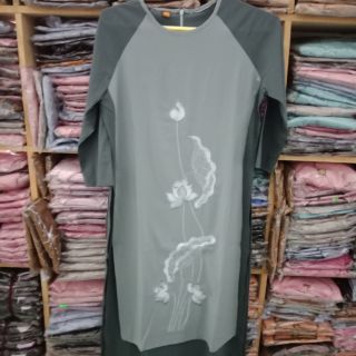 Áo dài 2 tà đôi vải lụa