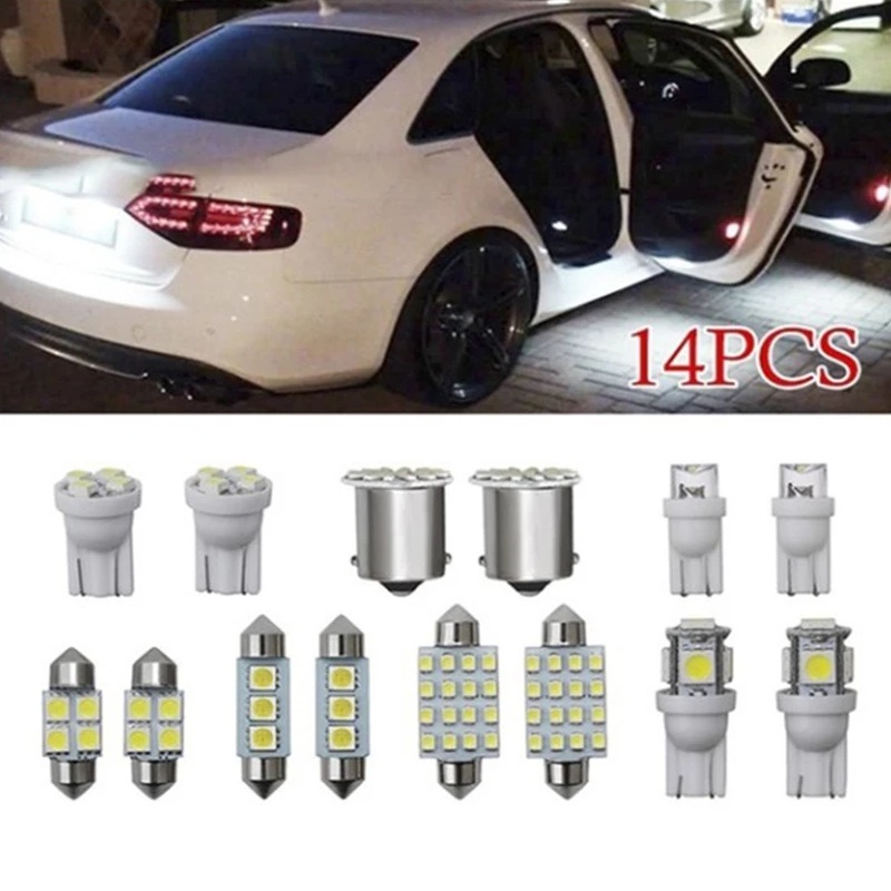 Set 14 đèn LED 1157 T10 31/36/41mm gắn biển số xe ô tô