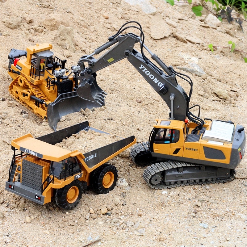 [CÓ BH] Combo xe xúc - ben - ủi THÉP điều khiển từ xa cho bé