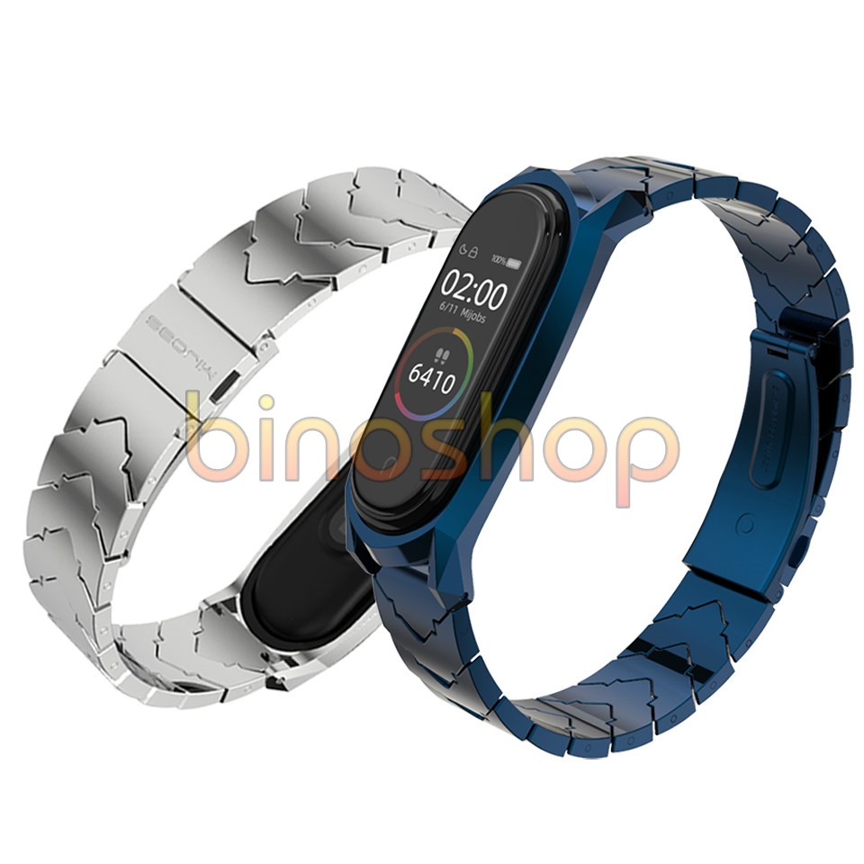 Dây đeo miband 4, miband 3 mắt to V-SHAPE chính hãng MIJOBS, dây đeo thay thế mi band 3 , mi band 3 mắt V viền GT MIJOBS