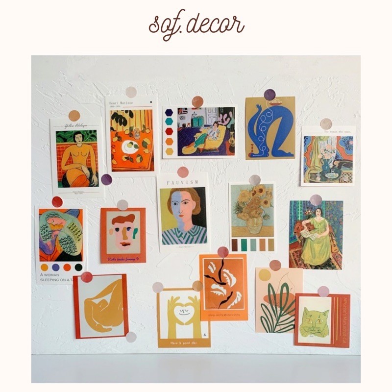 30 tấm POSTCARD trừu tượng retro - Décor nhà Sò