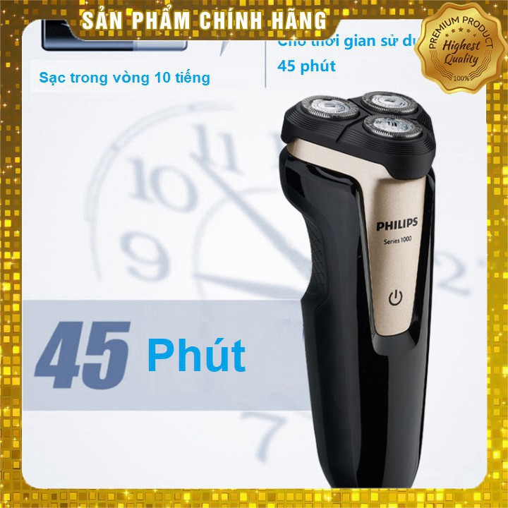Máy cạo râu philips điện đa năng khô và ướt 3 lưỡi tự mài S1020 - Bảo hành 2 năm - khohangcap1_ad