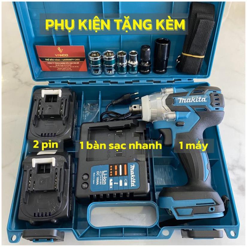 Máy Siết Bulong Makita 199V, Bắn Bu lông Không Chổi Than, Máy Vặn ốc, Bắt Vít, Khoan Búa 100% lõi đồng