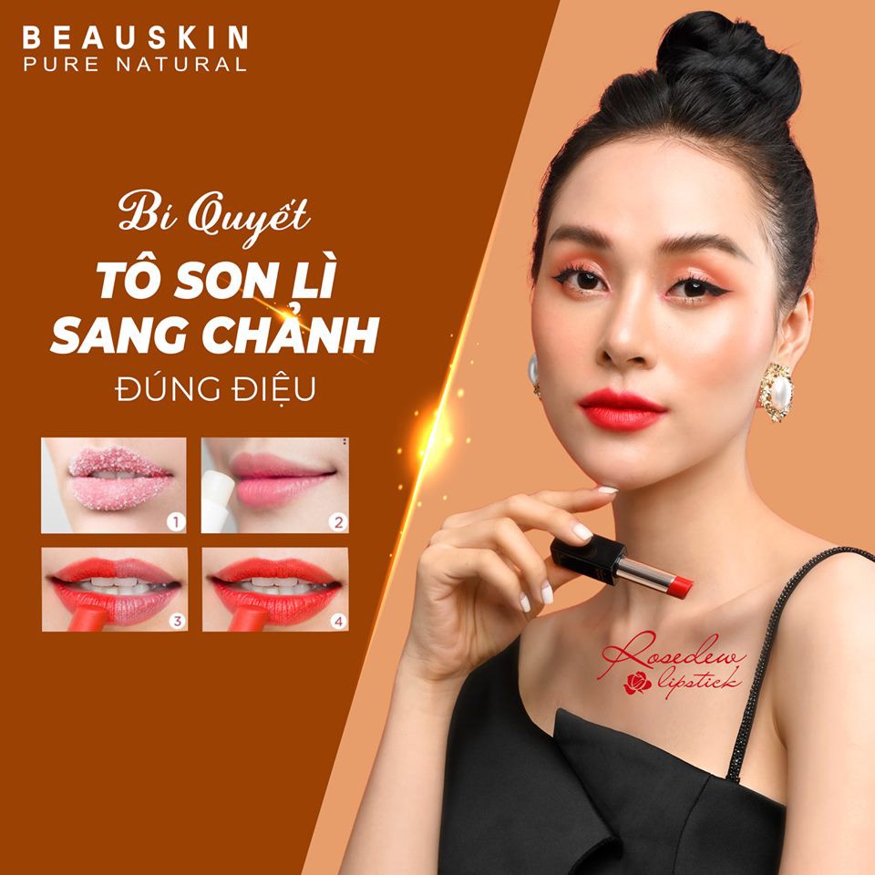 Son lì nhẹ môi không trôi Beauskin Rosedew Matte Creamy 3.5g