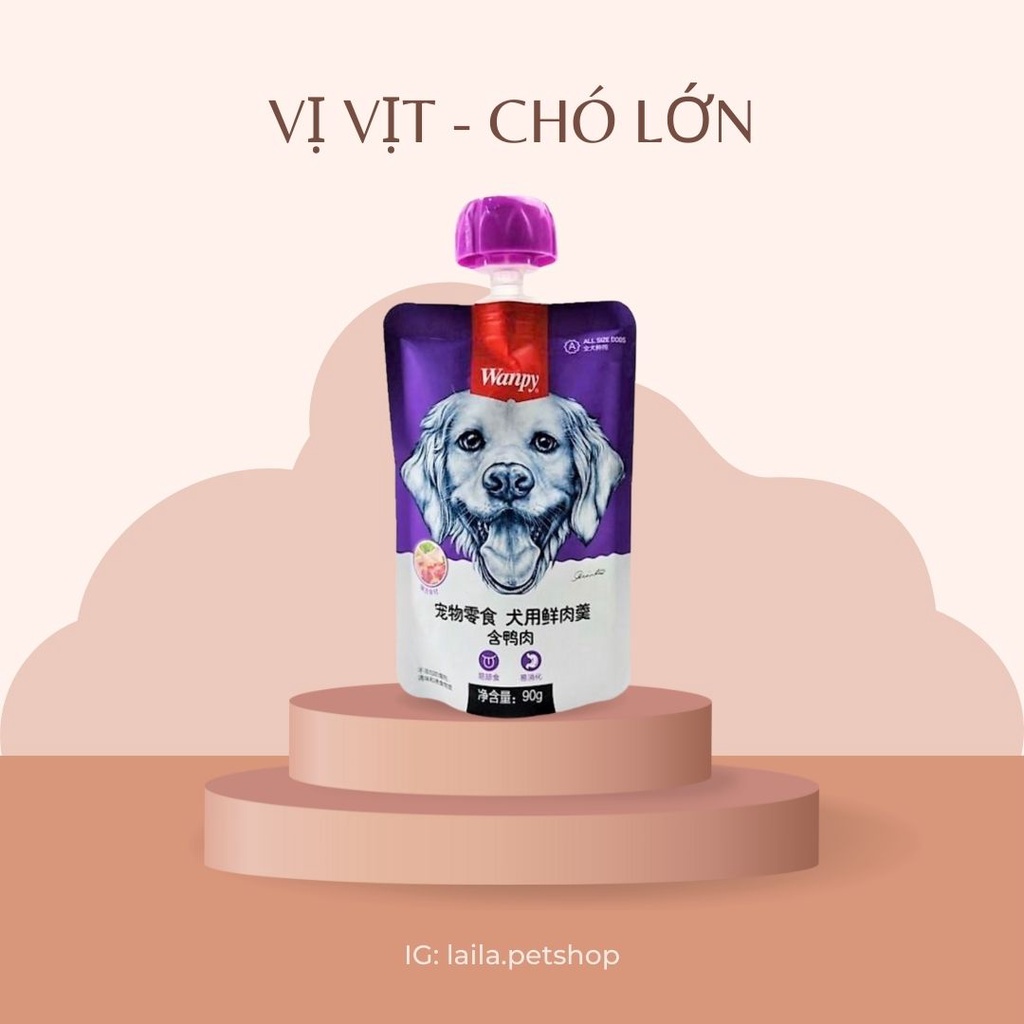 Súp thưởng Wanpy có nắp vặn cho chó gói 90gr