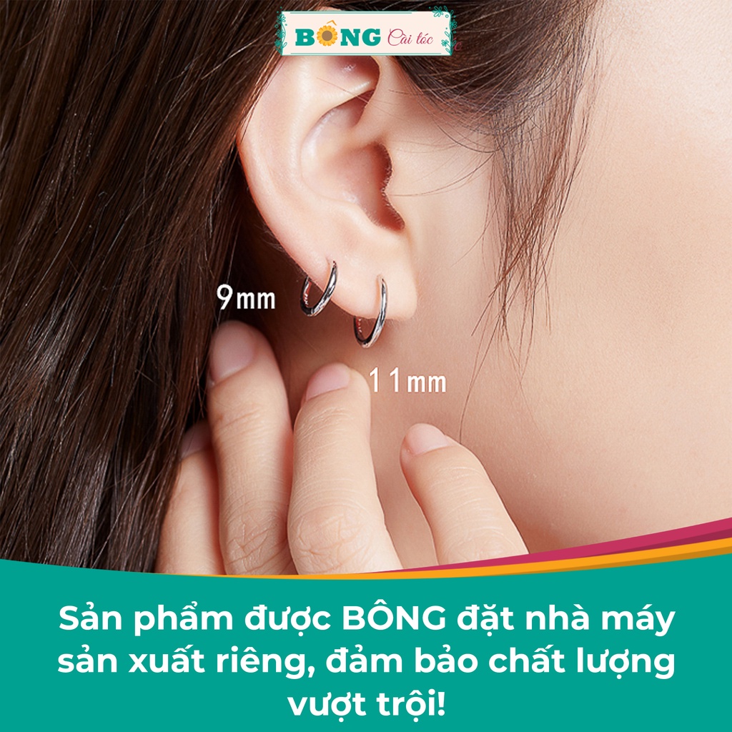 Bông tai titan unisex dáng tròn phong cách Hàn Quốc, thép y tế không gỉ bán lẻ 1 chiếc BT80 - khuyên tai BÔNG Cài Tóc