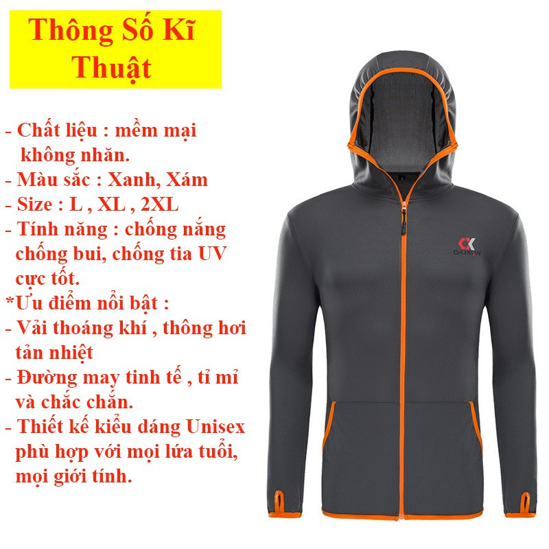 Áo Chống Nắng_  Áo Câu Cá Chống Nắng Thông Hơi Kháng Tia UV cực tốt