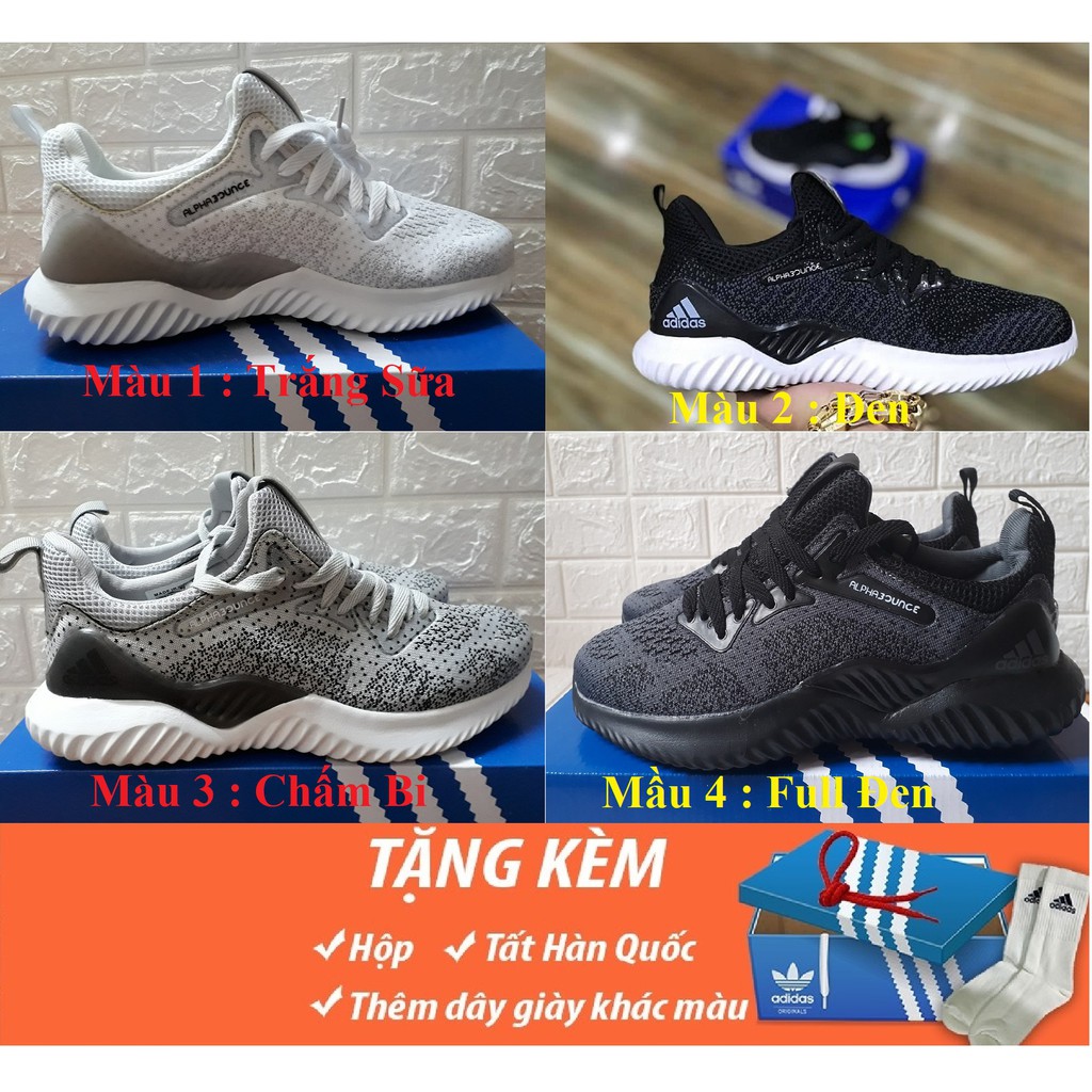 [ Tặng Hộp + Tặng Tất ] Giầy thể thao AlphaBounce 2019 Nam Nữ Full màu.