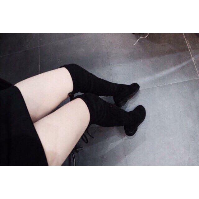 Bốt đùi da lộn cổ cao đến đầu gối 3p xịn đẹp hàng cao cấp | BigBuy360 - bigbuy360.vn