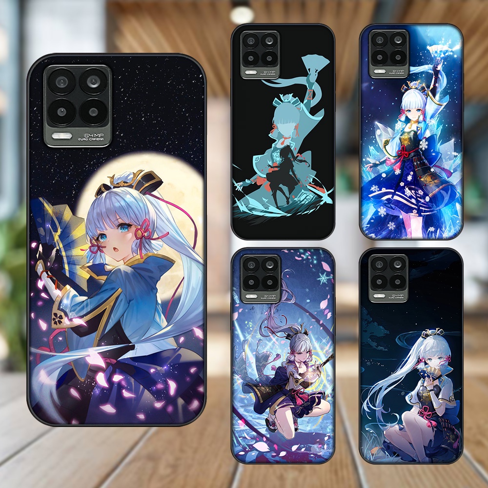 Ốp lưng Realme 8, 8 Pro viền đen in hình Ayaka Genshin Impact