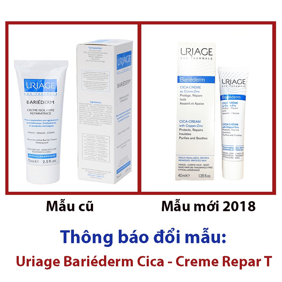 Uriage Bariederm Cica-Creme - Kem dưỡng cho da kích ứng 40ml