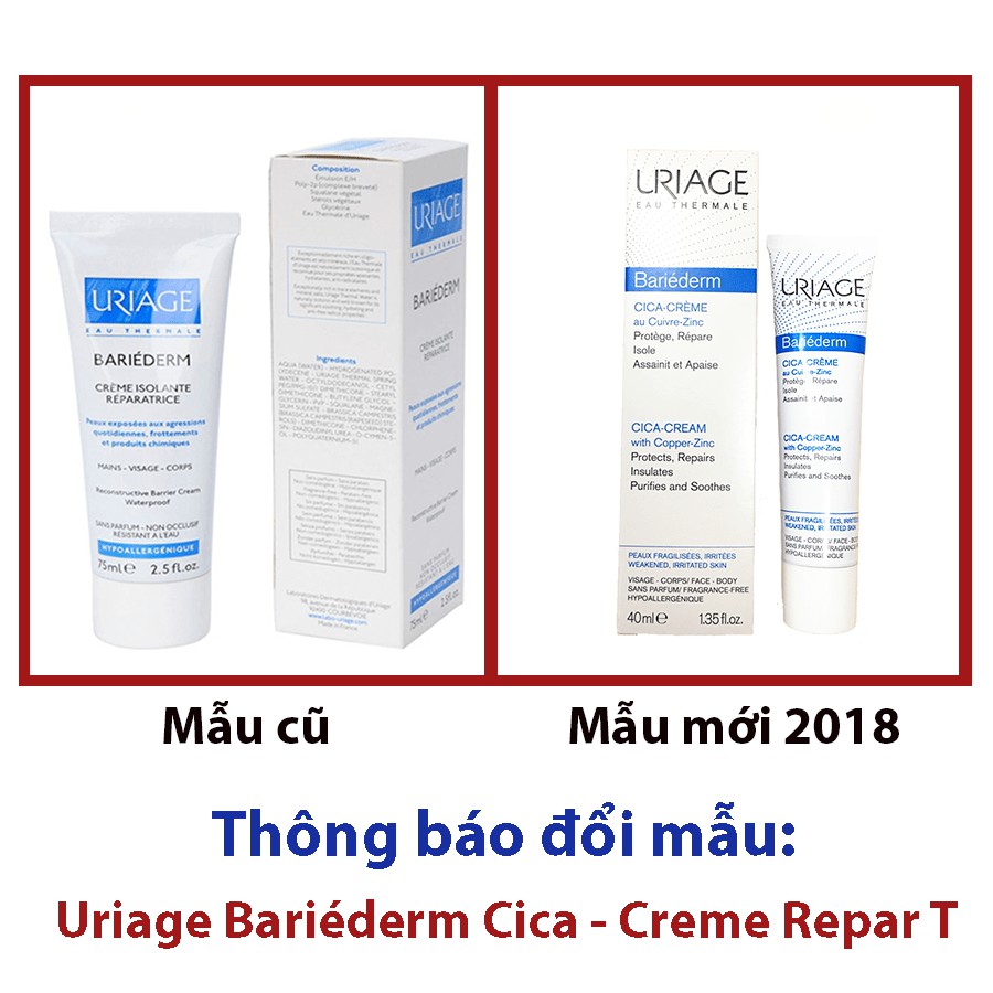 Uriage Bariederm Cica-Creme - Kem dưỡng cho da kích ứng 40ml (2024)