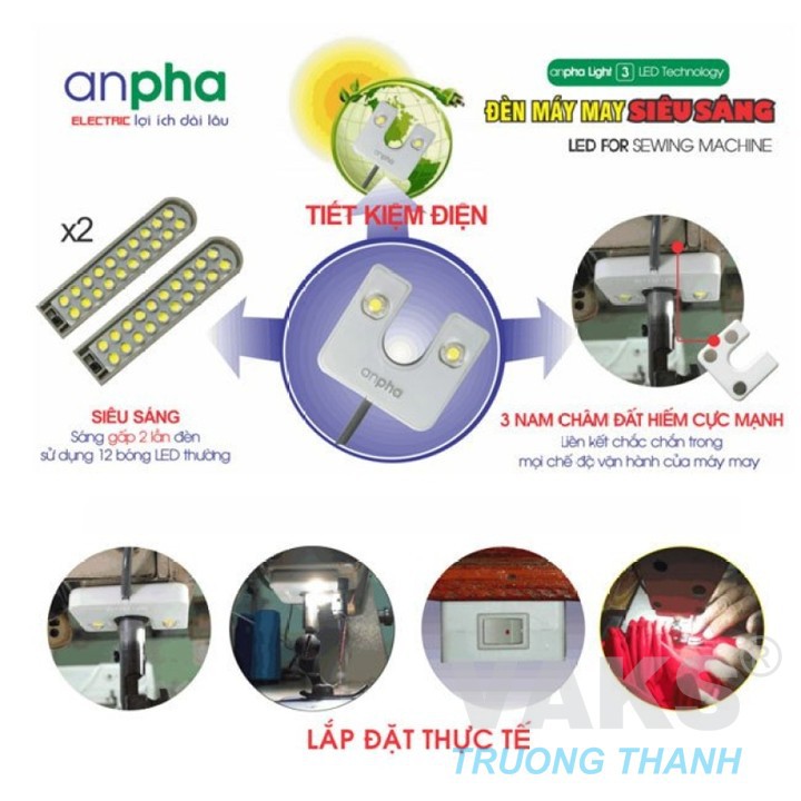 Bộ đèn máy may siêu sáng Anpha Light 3