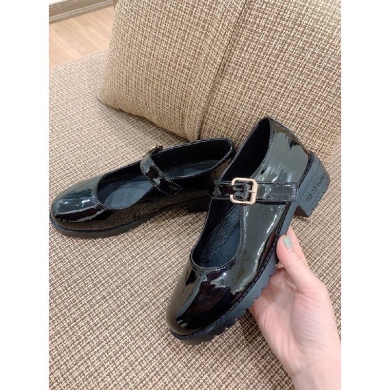 Giày lolita nữ độn đế quai cài đế 5cm Cao Cấp - giày búp bê nữ da mềm