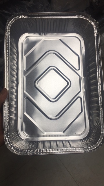 Set 10 khay giấy bạc hình chữ nhật đựng thực phẩm nướng trực tiếp