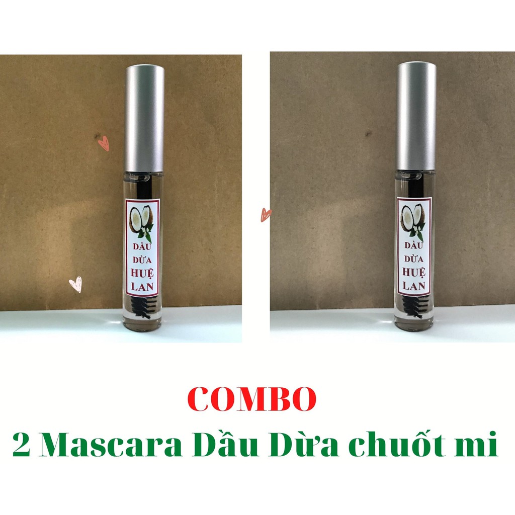 Mascara chuốt mi giữ ẩm, dài mi từ dầu dừa nguyên chất 10ml - COMBO 2 chai