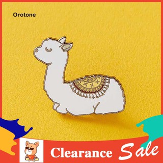 ♙Or Cartoon Animal Alpaca Enamel Collar Shirt Pin Badge Bros Jewelry for Women Berlian Mutiara