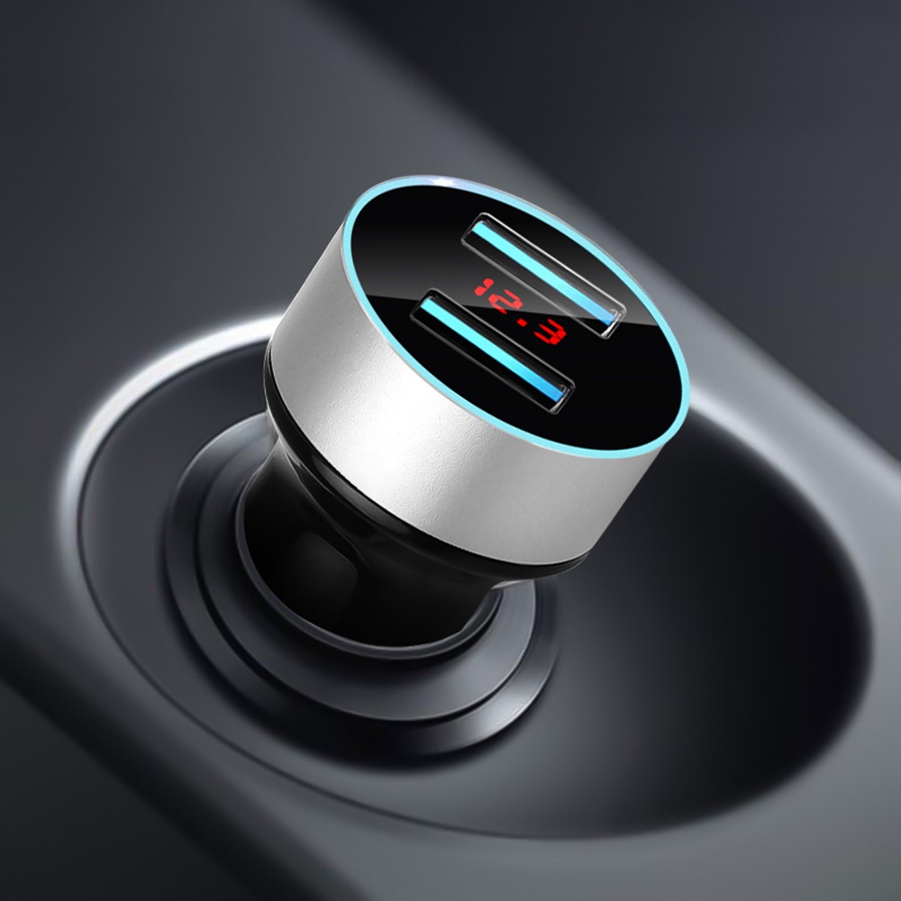 12-24V Car Phone Charger 2 Ports Cigarette Socket Lighter Fast Charging LCD Display Autolader Led Display Voltmeter 3.1A Dual Usb Voor Telefoon Oplader Power Adapter Splitter Voor