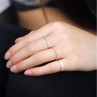 Nhẫn bạc 1 hàng đá 💍 nhẫn bạc dải đá nữ
