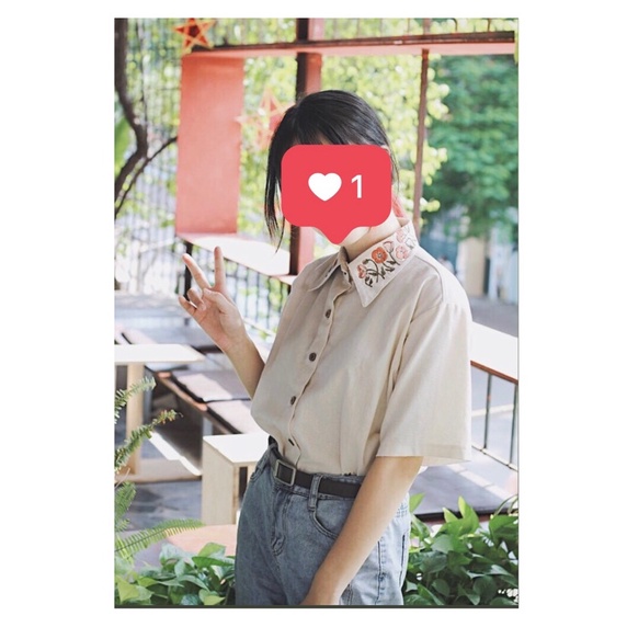 Áo sơ mi thêu totoro