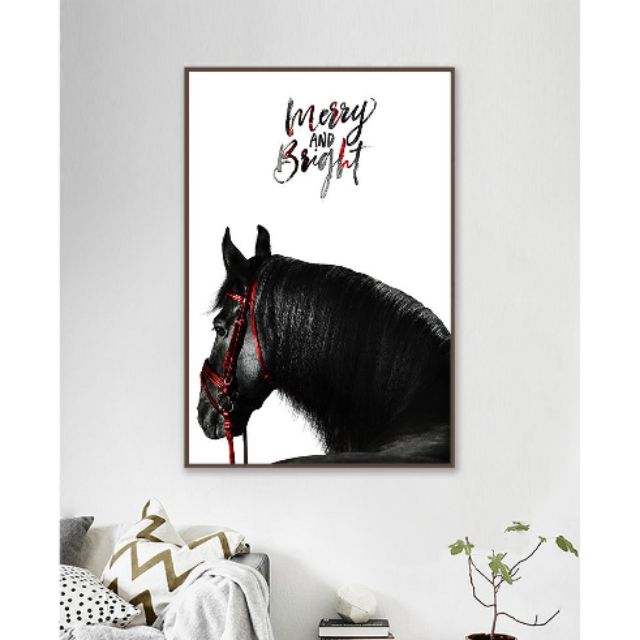Tranh canvas hình con ngựa 50x70 kèm khung
