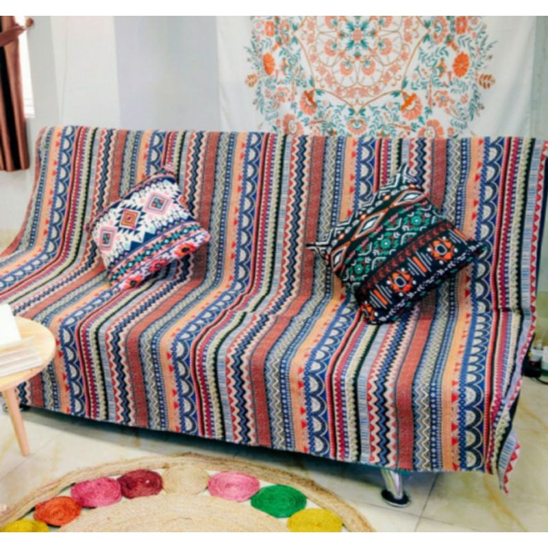 CHĂN-GA-THẢM THỔ CẨM DỆT TAY VINTAGE LOẠI 1