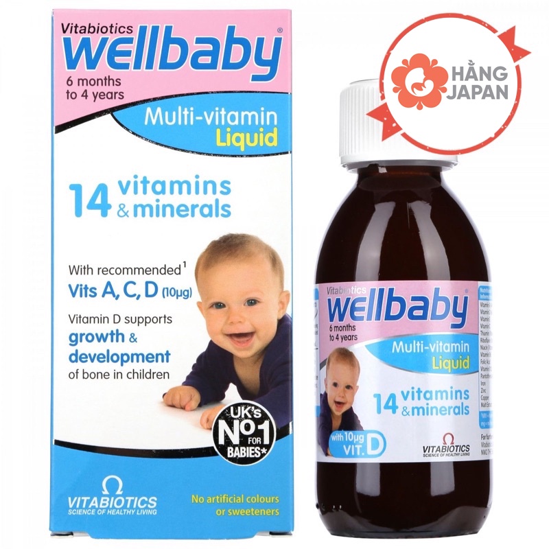 Vitamin tổng hợp cho bé Wellbaby Multi 14 Vitamin từ 6 tháng tuổi trở lên Hàng ANH