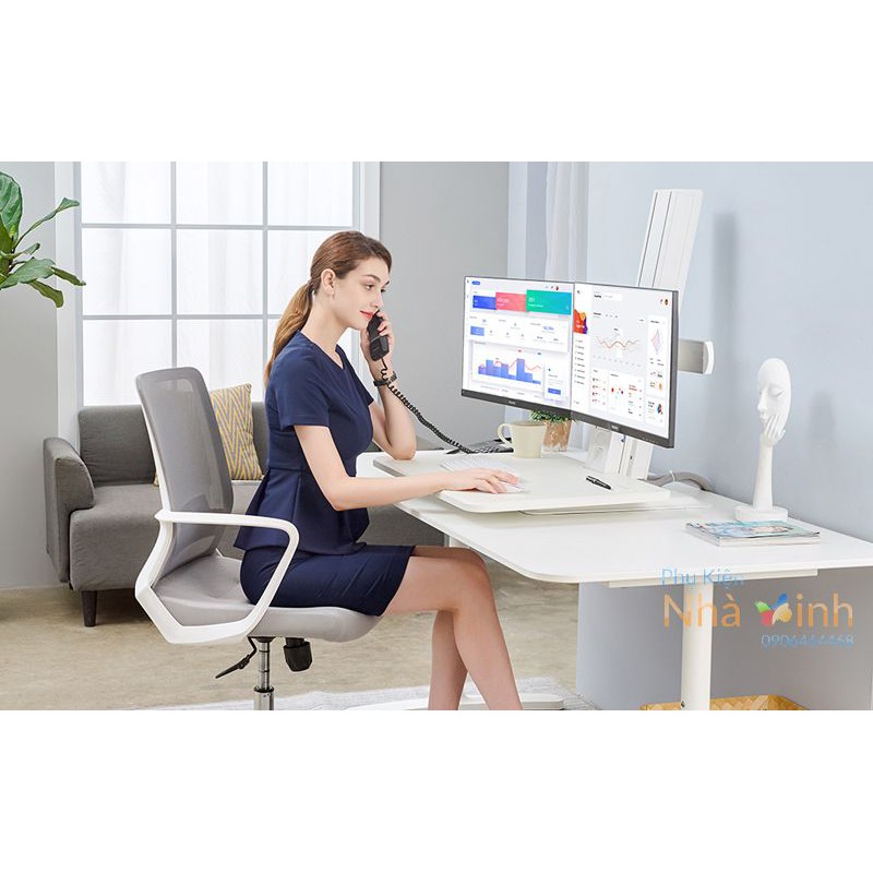 GIÁ TREO 2 MÀN HÌNH MÁY TÍNH ĐỂ BÀN HỖ TRỢ BÀN PHÍM NB-S100 | BigBuy360 - bigbuy360.vn