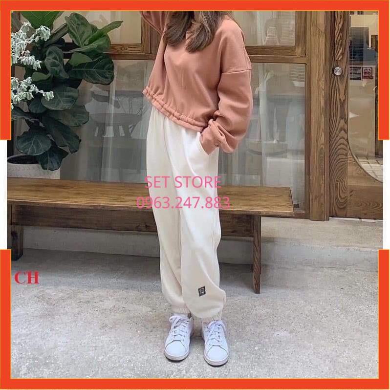 Quần jogger nữ ,chất len tăm dày đẹp, quần nữ ống rộng in bò sữa CH12 | BigBuy360 - bigbuy360.vn