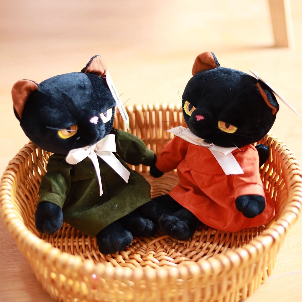 Gấu Bông Mèo Đen Gắt Gỏng Hãng Nici 20cm, Hãng Nici Búp Bê Thú Nhồi Bông Thương hiệu NICI Quà Sinh Nhật