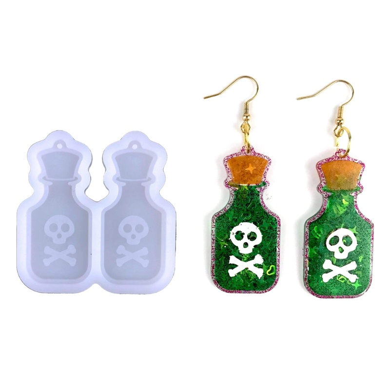 Khuôn Làm Mặt Dây Chuyền Hình Đầu Lâu Bằng Nhựa Resin Cho Dịp Halloween