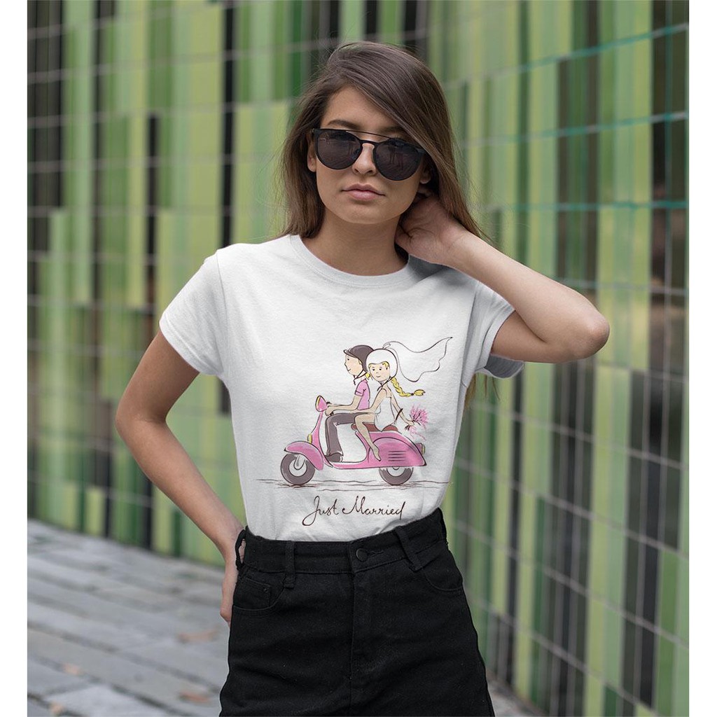 Áo thun Nữ in hình cặp đôi lãng mạn - Cotton Thun - Phong Cách Dẽ Thương - Cá Tính Và Đẹp