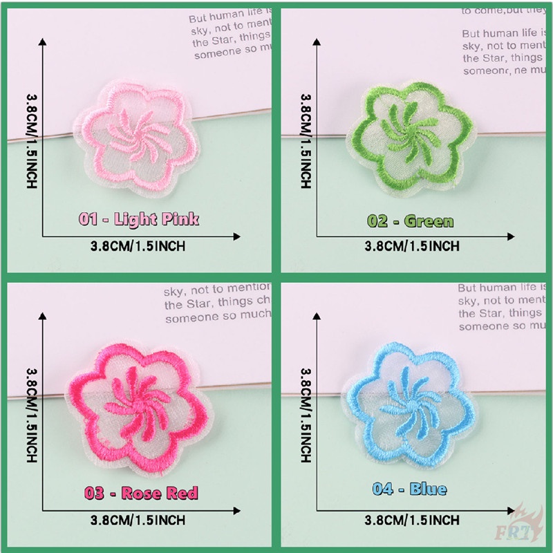 ☸ Sticker Ủi Thêu Hình Hoa Organza ☸ 1 Cái Tự May Thêu Trên Sắt Trên Huy Hiệu Miếng Vá