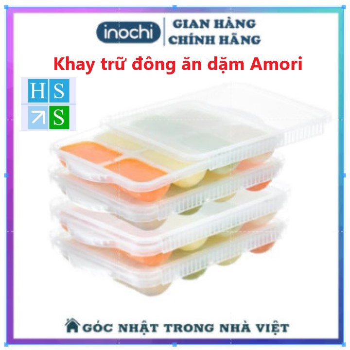 KHAY TRỮ ĐÔNG đồ ăn dặm Amori INOCHI nhựa nguyên sinh an toàn thực phẩm cho bé - NPP HS Shop Đà Nẵng