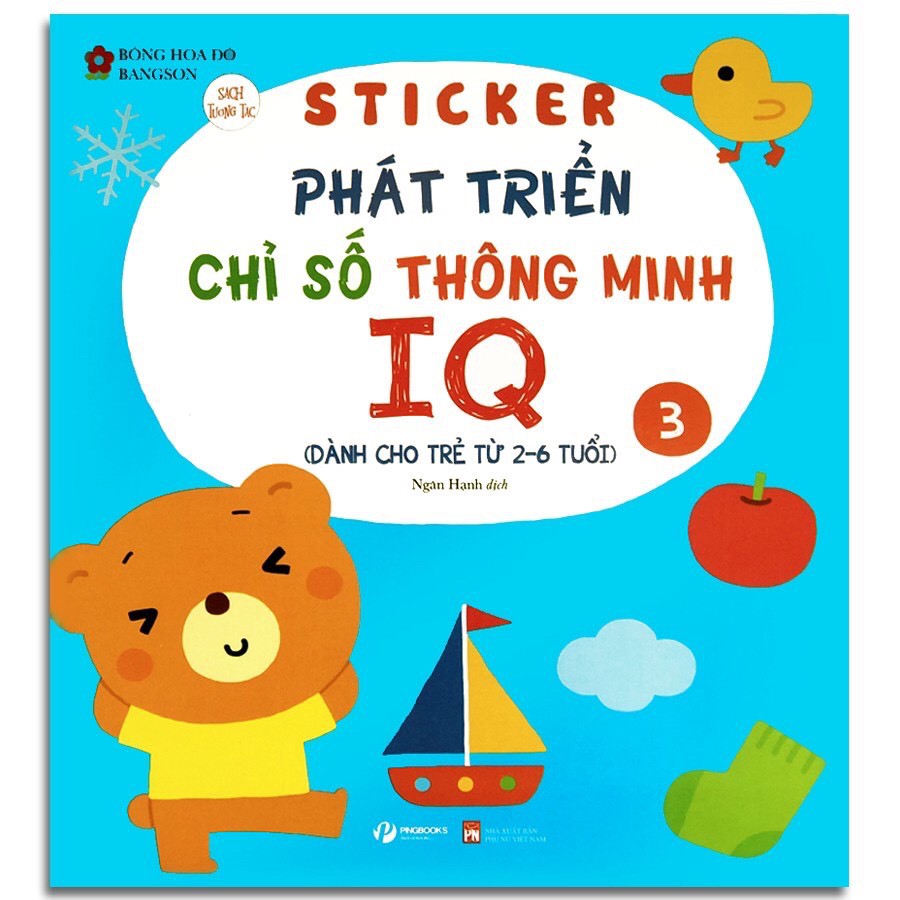 Sách Sticker Phát triển chỉ số thông minh IQ dành cho trẻ 2-6 tuổi (lẻ tùy chọn)
