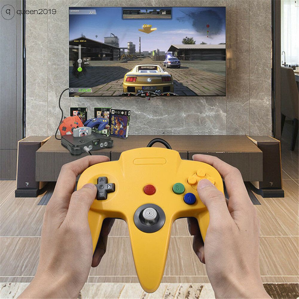 [Hot] N64 Controller Joystick Gamepad Long Wired for classic Nintendo 64 Console Games [queen]