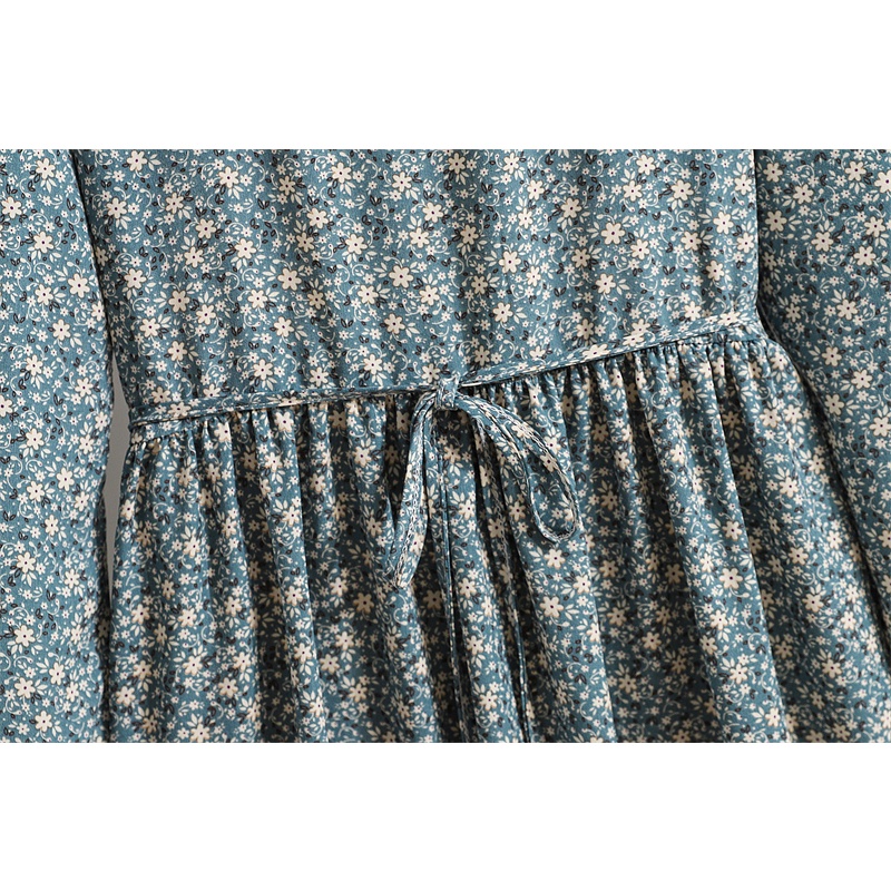 Đầm Chiffon Chữ A Tay Dài In Họa Tiết Hoa Phong Cách Hồi Giáo Thời Trang Cho Nữ