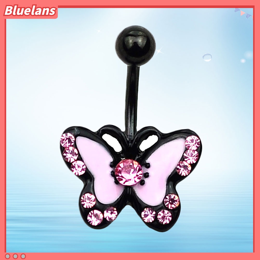 Bluelans♡ Khuyên RốN HìNh BướM ĐíNh Đá BằNg ThéP Không Gỉ