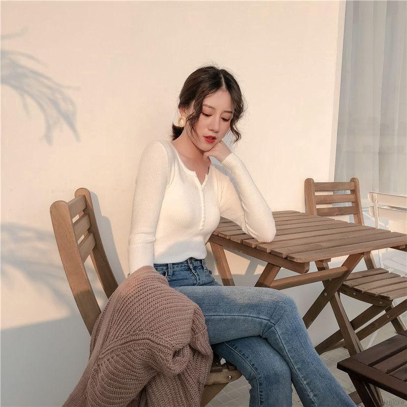 Áo len dài tay cổ chữ V thời trang cho nữ | BigBuy360 - bigbuy360.vn