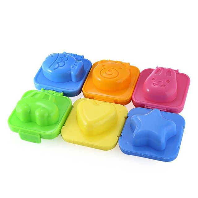 Cơm hộp bento dễ làm - Bộ 6 khuôn ép cơm, bánh, trứng cho trẻ em, người lớn tạo hình độc đáo