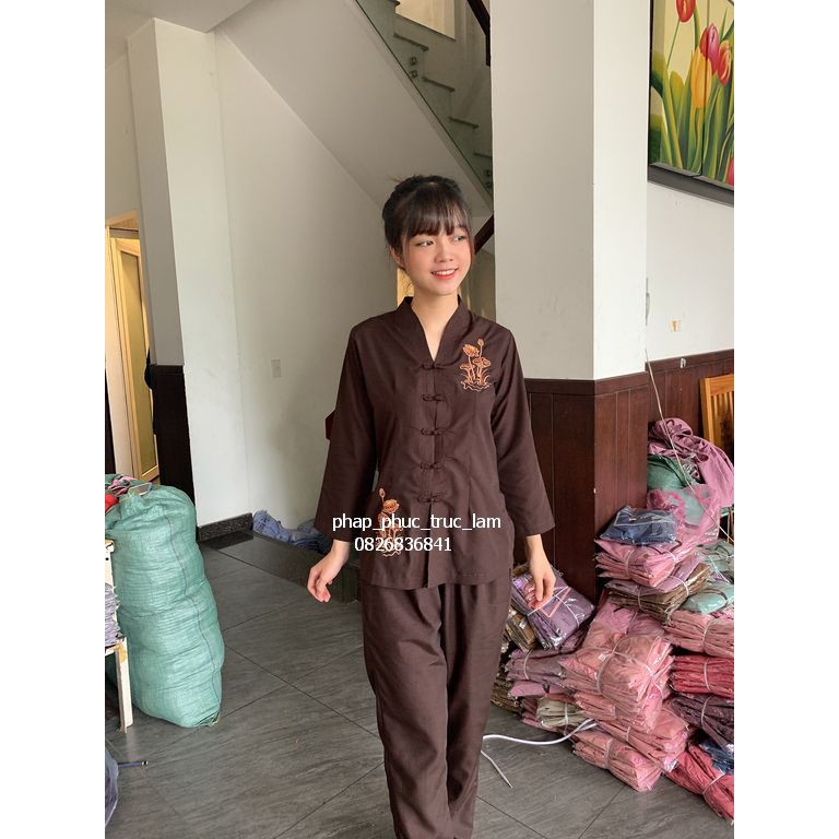Đồ lam, đồ đi chùa, đồ phật tử - cổ tàu thêu