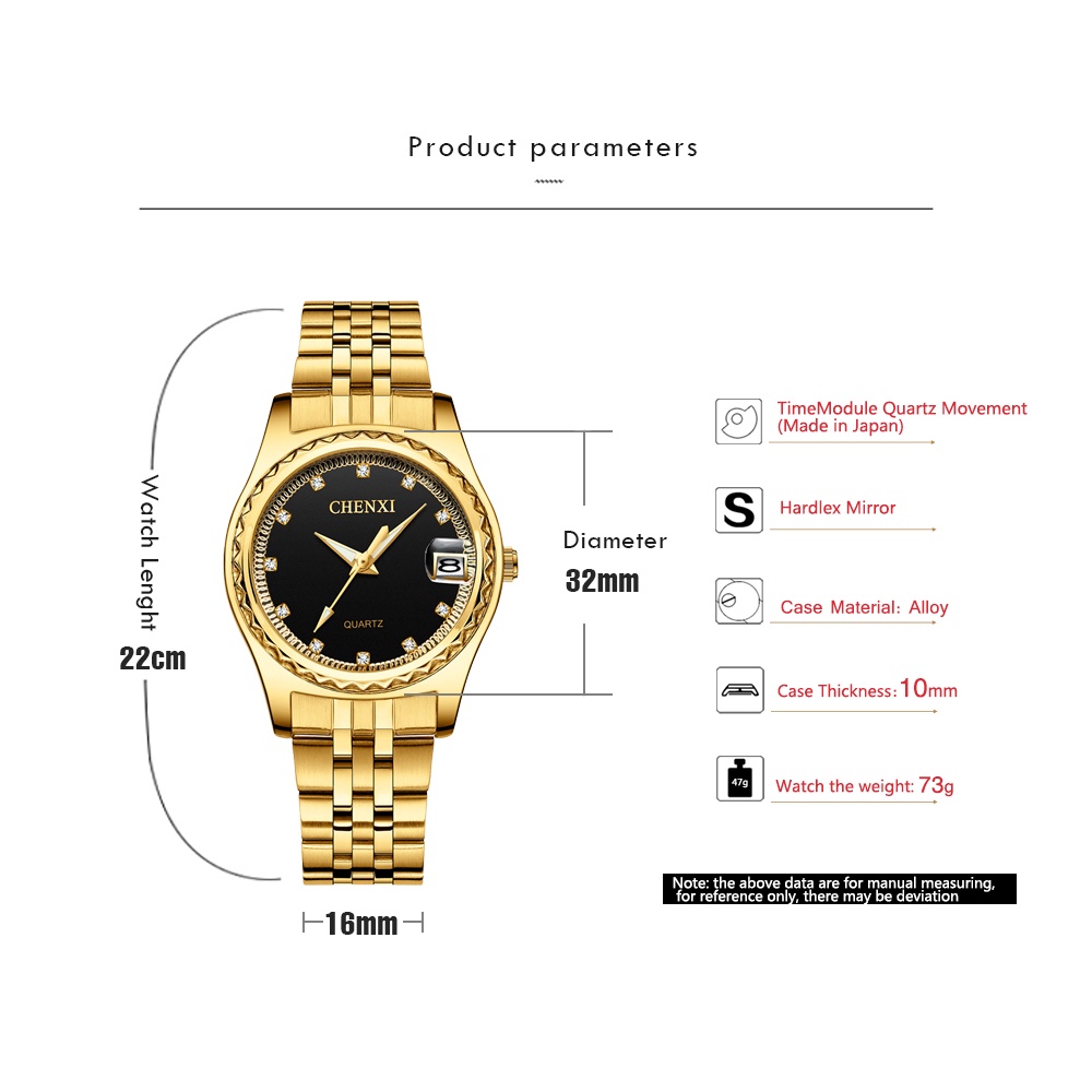 Đồng Hồ Chống Thấm Nước Bằng Thép Không Gỉ Đính Kim Cương Thời Trang Sang Trọng Chexi