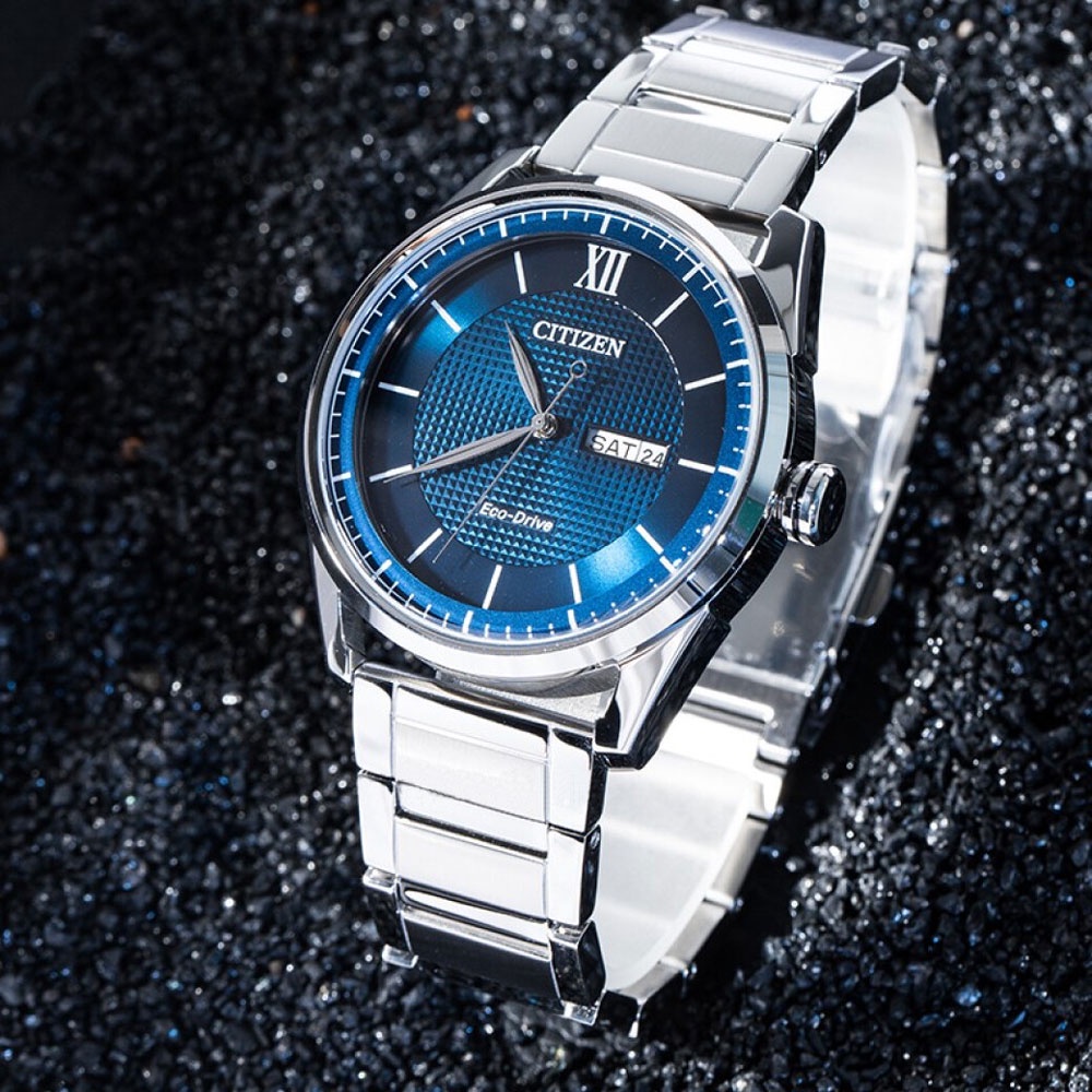 Đồng Hồ Nam Citizen Dây Thép Không Gỉ AW0081-89L - Mặt Xanh