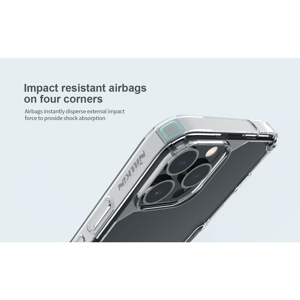 Ốp lưng Nillkin cho iPhone 15 pro max 14 pro max 14 max 13 pro max 12 Pro Max chính hãng silicon trong suốt chống sốc