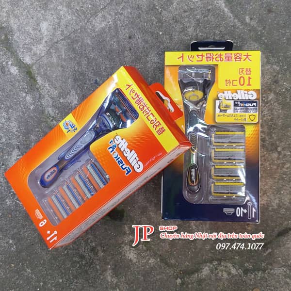 Hộp dao cạo râu Gillette 1 cán 6 lưỡi đi kèm chuẩn Nhật