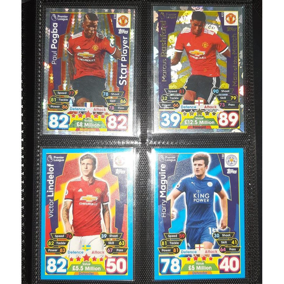 Gói thẻ cầu thủ sưu tầm Match Attax EPL Ngoại hạng Anh mùa 17/18 Gồm 5 thẻ